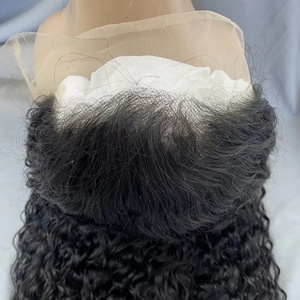 Venta al por mayor de cabello brasileño ondulado 13x4 transparente para pelucas de encaje Remy completas para mujeres negras, cabello con cutícula alineada 16-40 - Product Image 1