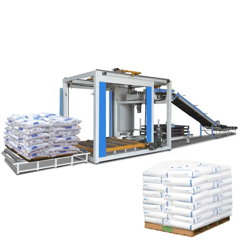 Fácil instalación 500-600 bolsa/hora fertilizante automático de compost harina máquina paletizadora de alta posición para línea de paletización de azúcar