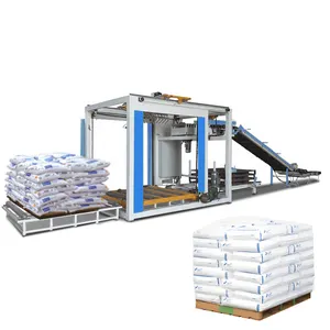 Easy Installation 500-600Bag/Hour Automatic Compost Fertilizer Flour High-Position Palletizer Machine For Sugar Palletizing Line