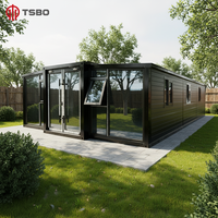 Maison préfabriquée extensible de luxe de 20 pieds ou 40 pieds, type Granny Flat australien, villa à 2 chambres, maison mobile portable préfabriquée
