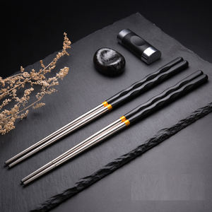 <span class=keywords><strong>Baguettes</strong></span> japonaises chinoises en acier inoxydable, 1 paire, <span class=keywords><strong>baguettes</strong></span> alimentaires en métal, <span class=keywords><strong>baguettes</strong></span> alimentaires réutilisables - Product Image 1