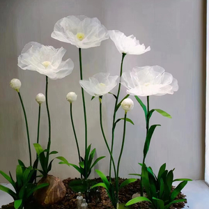 Nouvelles décorations pour photos de mariage, <span class=keywords><strong>fleurs</strong></span> artificielles <span class=keywords><strong>géantes</strong></span>, décoration personnalisée pour centre commercial, grandes <span class=keywords><strong>fleurs</strong></span> en organza - Product Image 3