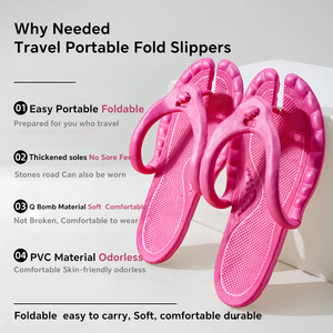 Soft Lightweight Cool Breathable Slip-Resistant Slippers Portable Business or Vacation Travel Anti-Slip Flip-flops - Product Image 6