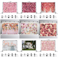Dekorasi Dinding Pesta Ulang Tahun Bunga Floral Studio Kustom Nicro, Tirai Latar Belakang Fotografi, Dekorasi Latar Belakang Pernikahan
