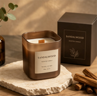 Bougie parfumée de luxe, exclusive, de haute qualité, en céramique moderne, sur le thème de la mer, en pot de 11 onces, marque privée.