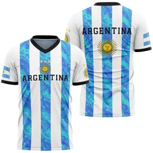 OEM工厂批发2024新设计阿根廷足球球衣俱乐部队制服训练足球球衣衬衫
