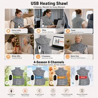Chaleco Térmico de Cedro para Cuello, Hombros y Espalda, Envoltura Calefactora Portátil, Terapia de Compresión Caliente para Alivio del Dolor, 6 Niveles, Temporizador, Felpa