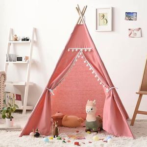 Tiendas de campaña portátiles para niños, casa de juegos Tipi, lona de algodón para niños, tienda de juegos india, tipi de playa pequeña, decoración para habitación de fiesta - Product Image 4