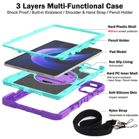 Étui de tablette antichoc en PC et silicone de qualité supérieure pour enfants, idéal pour l'étude, avec protection à 360° °   Sangle de transport pour Xiaomi Pad 6/6 Pro