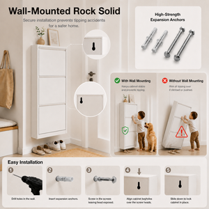 ASSOC - Mueble <span class=keywords><strong>Zapatero</strong></span> Metálico Ultra Delgado de Fábrica, Antimoho, Ahorra Espacio, Organizador de Zapatos, Estante de Acero Montado en Pared para Entrada - Product Image 5