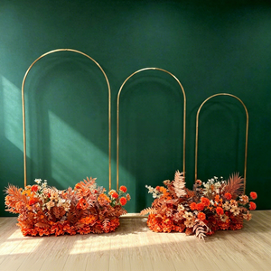 DKB Arco Doble Dorado para Exteriores, Decoración Floral Artificial para Bodas, Marco de Puerta, Accesorios para Fiestas de Cumpleaños, Fondos DIY, Soporte para Letreros de Bienvenida - Product Image 1