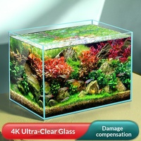 Aquarium domestique ultra-blanc Eco Desktop pour tortues semi-aquatiques d'eau douce et poissons ornementaux, boîte d'aquarium d'eau salée PC