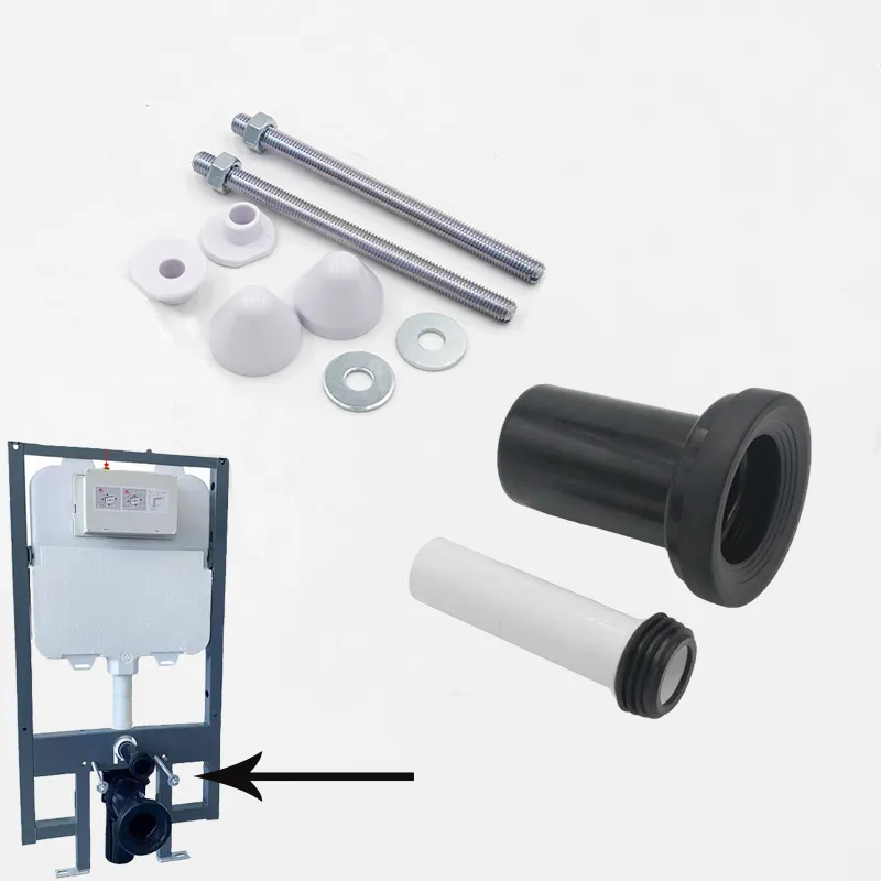 Kit de instalación de cisterna oculta colgada en la pared del inodoro con conector de tubería de plástico y juego de montaje