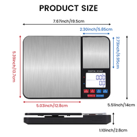 Balance alimentaire numérique intelligente Changxie Factory à double plateforme, 5 kg, en acier inoxydable, avec couvercle, alimentée par piles, précision 0,01 g