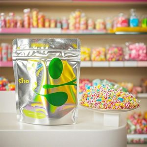 Sacs personnalisés 3.5g sacs Cali sac zip-lock holographique sacs en mylar découpés à l'emporte-pièce résistants aux enfants avec mon logo - Product Image 4