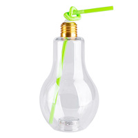 Vente en gros Ampoule LED Bouteille jetable en plastique transparent Bouteille de boisson Jus de lait Bouteille de thé Gourde Bouteille Flip Cover