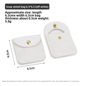 Manufacturer's Fashion Velvet Cloth Snap Jewelry <b>Bag</b> Simple Ring Necklace Storage <b>Mini</b> Jewelry Packaging Wholesale - Product Image 6