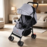 Poussette bébé légère et compacte en plastique, pliable, grandes roues, portable, capacité de charge 20 kg, 0-3 ans, unisexe, avec siège