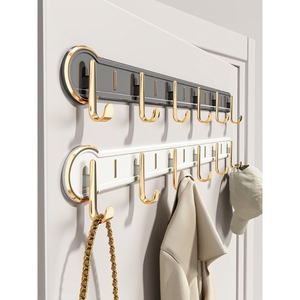 Wall Mounted Hooks 6 Hooks Strong Adhesive No Drilling Required For Bathroom Toilet Easy Installation Contemporary Style - Product Image 2