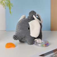 Jouet éléphant en peluche rayé en velours côtelé, poupée amusante à câliner, compagnon de sommeil, cadeau d'anniversaire 12*20cm pour les enfants de 2 à 4 ans
