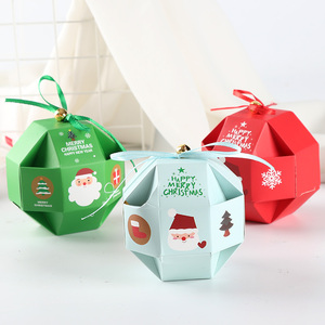 Creative <strong>Christmas</strong> Round Treat <strong>Boxes</strong> <strong>Christmas</strong> Party Favor <strong>Gift</strong> Box Packaging for Xmas Sweets with Ribbon - Product Image 1