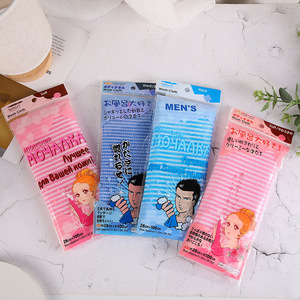 Wholesale Russian Stripe Japanese Style <b>Loofah</b> Bath Towel Long Back Scrubber for Shower Exfoliating Bath Sponge for Men - Product Image 5