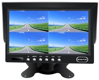 Monitor Independiente de 7 Pulgadas con Entrada de Video de 12-24V, Panel Digital IPS TFT LCD para Automóvil, Pantalla Dividida de 4 Canales, para Camiones y Autobuses, con Visión Trasera