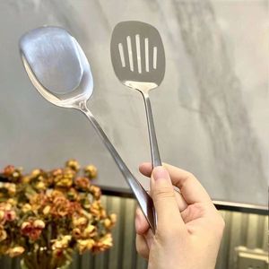 Stainless Steel Mini Spatula Set 2 Pieces Dishwasher Safe Kitchen Serving Spoon Stir Fry <b>Utensils</b> - Product Image 2