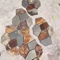 Dalles de pierre naturelle hexagonales pour allée, ardoise rouillée, pavés pour sol extérieur, pour escalier, en vente
