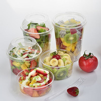 8oz 12oz 16oz 24oz 32oz Contenants de charcuterie jetables en plastique transparent avec logo personnalisé avec couvercles