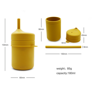 Portable <span class=keywords><strong>et</strong></span> réutilisable enfants enfant en bas âge formation silicone paille tasse enfant en bas âge sippy tasse silicone bébé tasse d'eau - Product Image 5