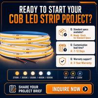 Bande LED COB 12V, Bandes LED, Ruban LED, Bande Lumineuse COB 5mm, 5m, 12V, 3000K, 6000K, Programmable, 24V