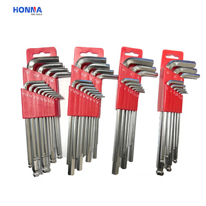 AMZ Offre Spéciale 22pcs Clé hexagonale à bras long Jeu de clés Allen Clé dynamométrique de qualité industrielle Outil à main métrique Clé métrique SAE - Product Image 4