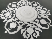 La dernière vente chaude de plafond en polyuréthane de style européen rose médaillon de plafond sculpté en PU pour la décoration prix d'usine