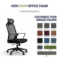 Chaise de bureau ergonomique en maille à dossier haut avec appui-tête réglable et soutien lombaire, chaise pivotante pour tâches de bureau