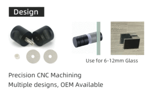 Poignée de porte de douche en acier inoxydable satiné 304, poignée de porte coulissante pour porte de douche, bouton à une face, quincaillerie de salle de bain - Product Image 3