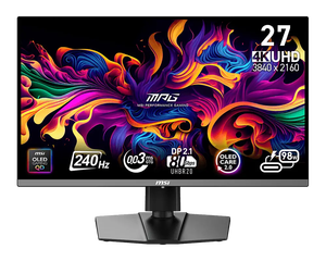 MSI MPG 272URX QD-OLED จอภาพสำหรับเล่นเกมขนาด 27 นิ้ว 4K UHD 240Hz 0.03ms GtG DisplayHDR True Black 400 DP2.1a Type-C 98W PD G-Sync Comp - Product Image 6