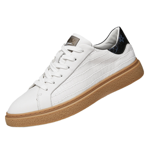 Zapatillas <span class=keywords><strong>de</strong></span> Cuero Genuino <span class=keywords><strong>de</strong></span> Alta Calidad Personalizadas con MOQ Bajo, Color Negro, Blanco y Marrón, Zapatos Casuales <span class=keywords><strong>para</strong></span> <span class=keywords><strong>Hombre</strong></span> - Product Image 1