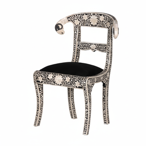 เฟอร์นิเจอร์เก้าอี้ฝังกระดูกสีดำและสีขาวสำหรับตกแต่งบ้านคลาสสิกเฟอร์นิเจอร์ฝังกระดูก - Product Image 1