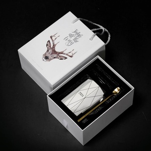 Boîte cadeau en carton rigide à deux pièces pour tasse à café en céramique, tasse à thé, mug à bière, avec couvercle, design personnalisé - Product Image 1