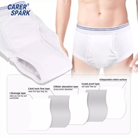 Calças masculinas para incontinência, a prova de vazamento, macias, de secagem rápida, super absorvência, para incontinência pesada
