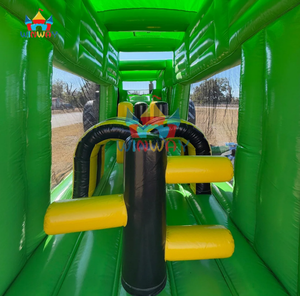 Green Tractor Inflatable Bounce House with <b>Slide</b> - Kids Farm Theme Jumping Castle for Outdoor Party & Backyard Play - Product Image 3
