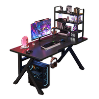 Bureau d'ordinateur ergonomique en acier carré, durable, réglable en hauteur, respectueux de l'environnement, facile à assembler, surface en MDF pour le jeu à domicile