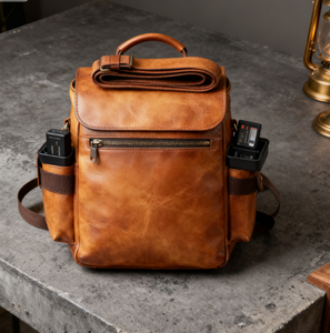 Nhà sản xuất an toàn da máy ảnh Ba lô DSLR bảo vệ màu đen có thể khóa túi bền khâu cho bảo hiểm sự kiện - Product Image 1