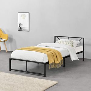 <span class=keywords><strong>Cama</strong></span> Metálica Individual de <span class=keywords><strong>90</strong></span> x 200 cm con Espacio de Almacenamiento Debajo del Marco, Acero Negro - Product Image 3