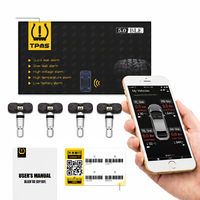 Système de surveillance de la pression des pneus BLE APP TPMS pour voiture, BT 5.2, 315 MHz, 4 capteurs intégrés, batterie 5 ans, compatible Android/iOS, ajustement universel