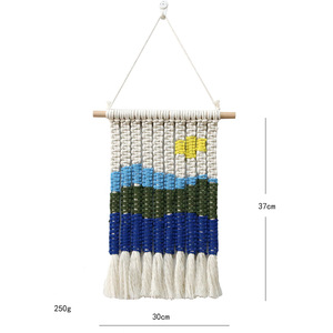 Tapiz de Pared Rectangular de Macramé Tejido a Mano con Diseño de Hojas Contemporáneo, de Cuerda de Algodón Ecológica, Lavable a Máquina, Decoración del Hogar - Product Image 6