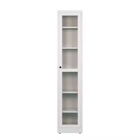 Classeurs personnalisés avec portes simples en verre et 5 étagères réglables Bibliothèque scolaire et hôpital à domicile Bibliothèque de bureau Étagère en acier