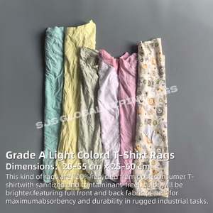 Trapos de Limpieza Industriales de Color Claro Tipo Camiseta - Trapos 100% Algodón para Limpieza Industrial - Product Image 2
