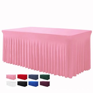 Banquete 6FT Spandex Rectangular Falda Cubierta de mesa Reunión Oficina Mantel elástico - Product Image 1